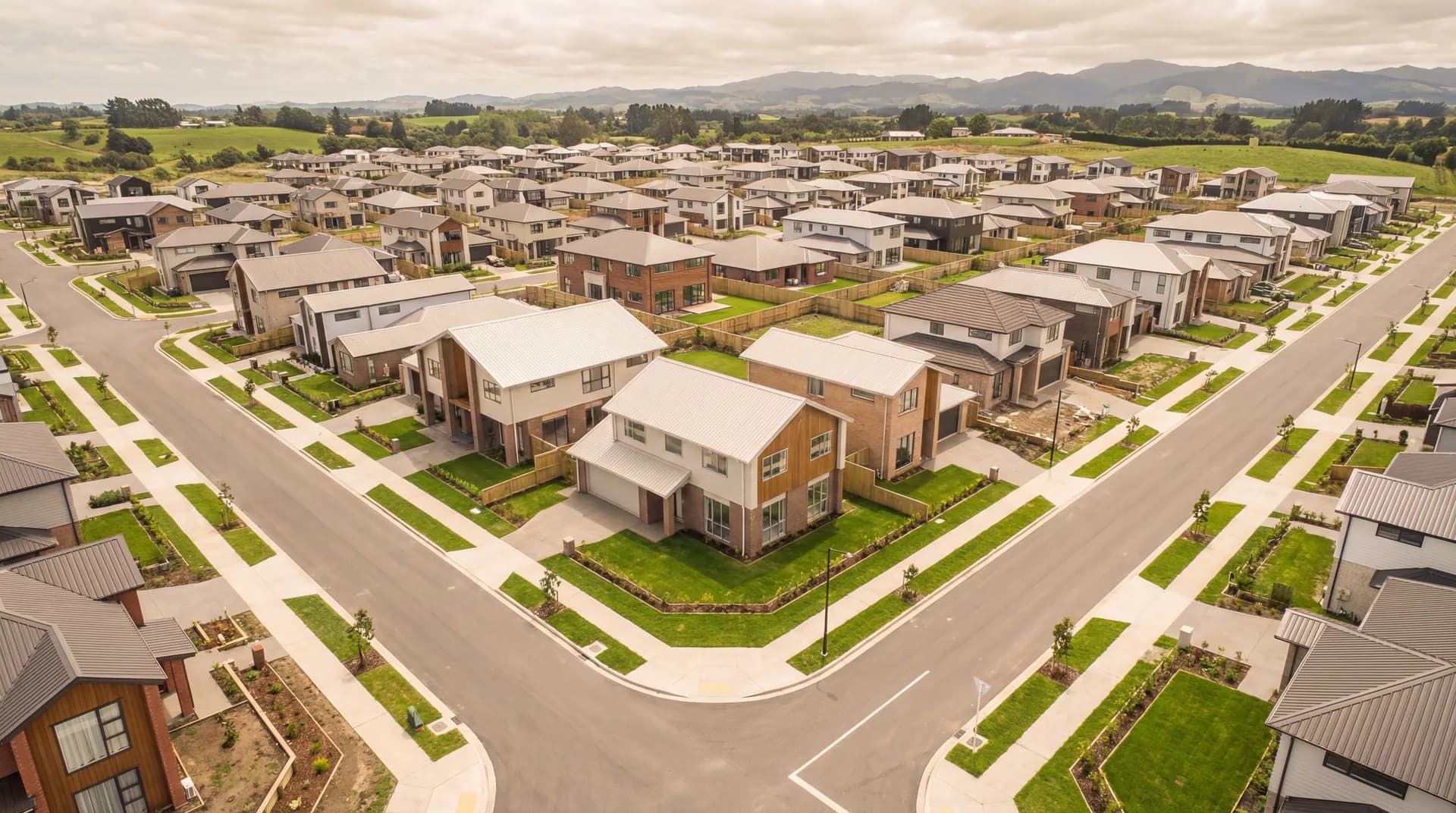 Planned land parcels viewed from above, suited to mapping and surveying.